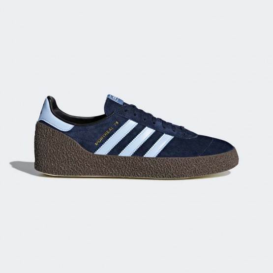 Mens Collegiate Navy/Clear Sky/Gold Metallic Adidas Originals Montreal 76 Shoes 520LSNEM->Adidas Men->Sneakers