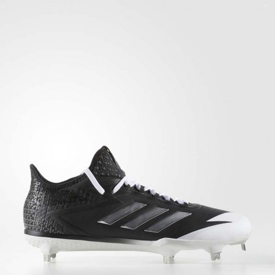 Mens Core Black/Metallic Silver/White Adidas Adizero Afterburner 4 Cleats Baseball Shoes 541DXTKC->Adidas Men->Sneakers