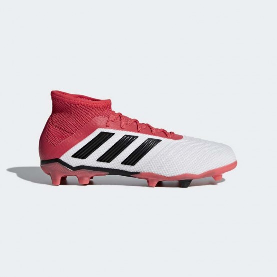 Kids White/Black Adidas Predator 18.1 Firm Ground Cleats Soccer Cleats 640AVEHT->Adidas Kids->Sneakers