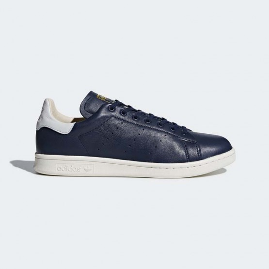 Mens White/Collegiate Navy Adidas Originals Stan Smith Recon Shoes 665DBHXJ