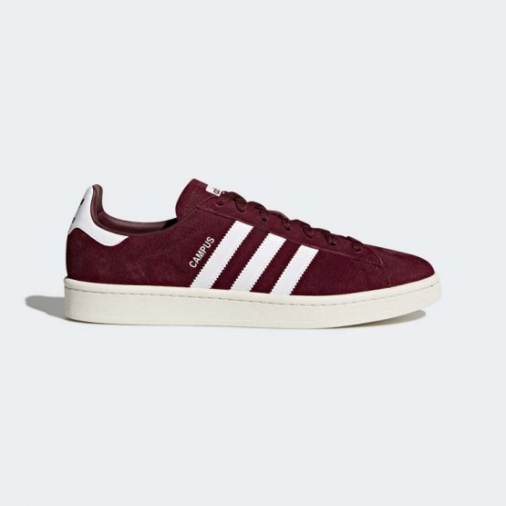 Mens Collegiate Burgundy/White/Chalk White Adidas Originals Campus Shoes 708FREVU->Adidas Men->Sneakers