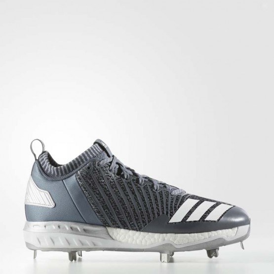 Mens Onix/White/Metallic Silver Adidas Icon 3 Cleats Baseball Shoes 723FWANI->Adidas Men->Sneakers