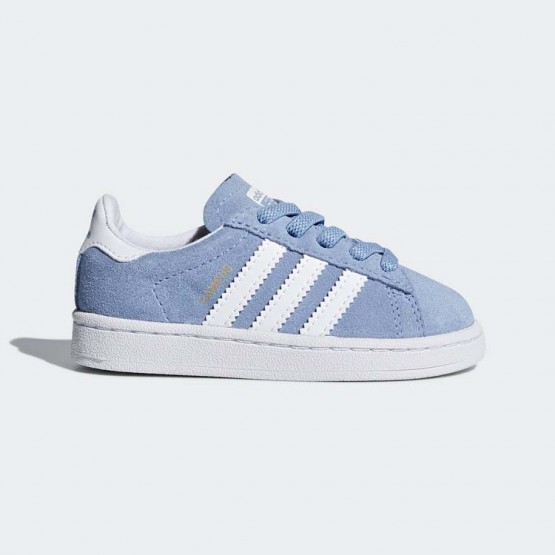Kids Ash Blue/White Adidas Originals Campus El I Shoes 730TISXM