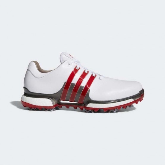 Mens White/Scarlet Adidas Tour 360 Boost 2.0 Golf Shoes 752QNJXK->Adidas Men->Sneakers