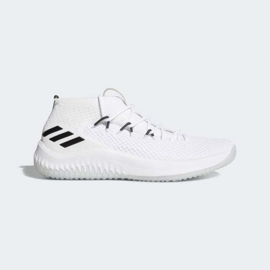 Mens White/Core Black Adidas Dame 4 Basketball Shoes 794BHSON->Adidas Men->Sneakers