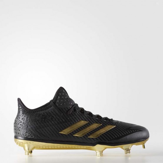 Mens Core Black/Metallic Gold/Neo Iron Adidas Adizero Afterburner 4 Cleats Baseball Shoes 838PJCDF->Adidas Men->Sneakers