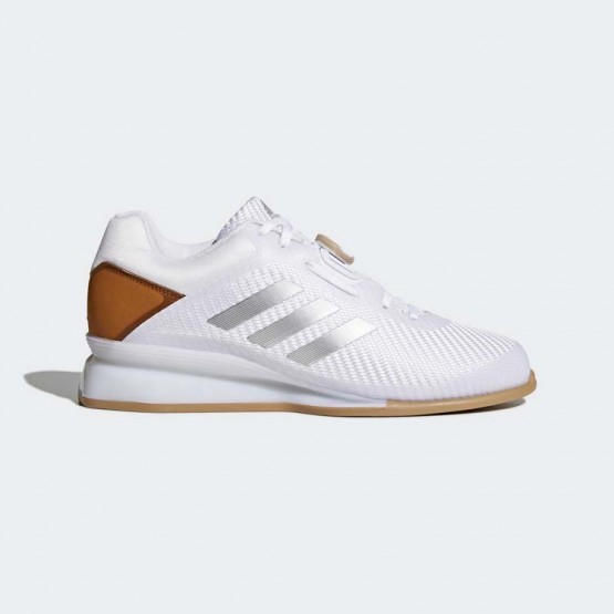 Mens White/Metallic Silver Adidas Leistung 16 2.0 Weightlifting Shoes 931AKMQZ->Adidas Men->Sneakers