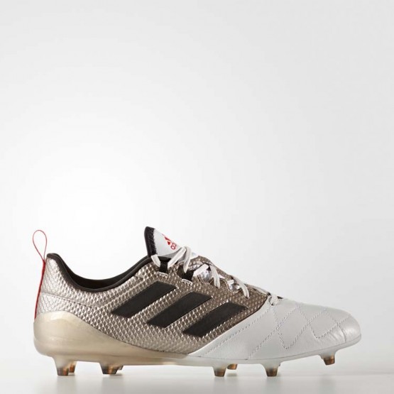 Womens Platinum Metallic/Black/Core Red Adidas Ace 17.1 Firm Ground Cleats Soccer Cleats 943PIRAK
