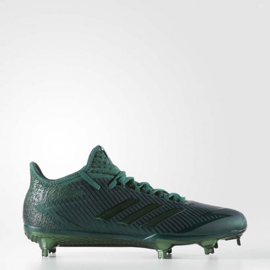 Mens Dark Green/White Adidas Adizero Afterburner 4 Cleats Baseball Shoes 998BERVW->Adidas Men->Sneakers