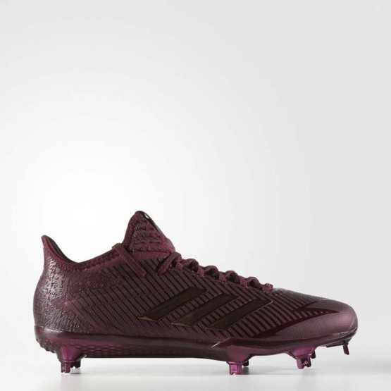 Mens Maroon/Light Maroon/White Adidas Adizero Afterburner 4 Cleats Baseball Shoes 998VORHI->Adidas Men->Sneakers